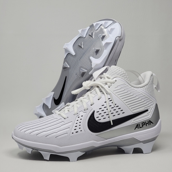 Nike Alpha Menace Men's Size 9 Strong Football Cleats White II5139-100 New